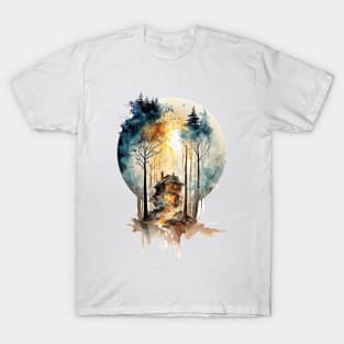 Cozy forest house surrounded with trees 5 T-Shirt